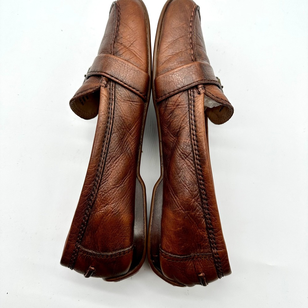 Frye Womens Janet Brown Leather Buckle Driving Moc Toe Loafers Flats Size 8.5 - Picture 3 of 10